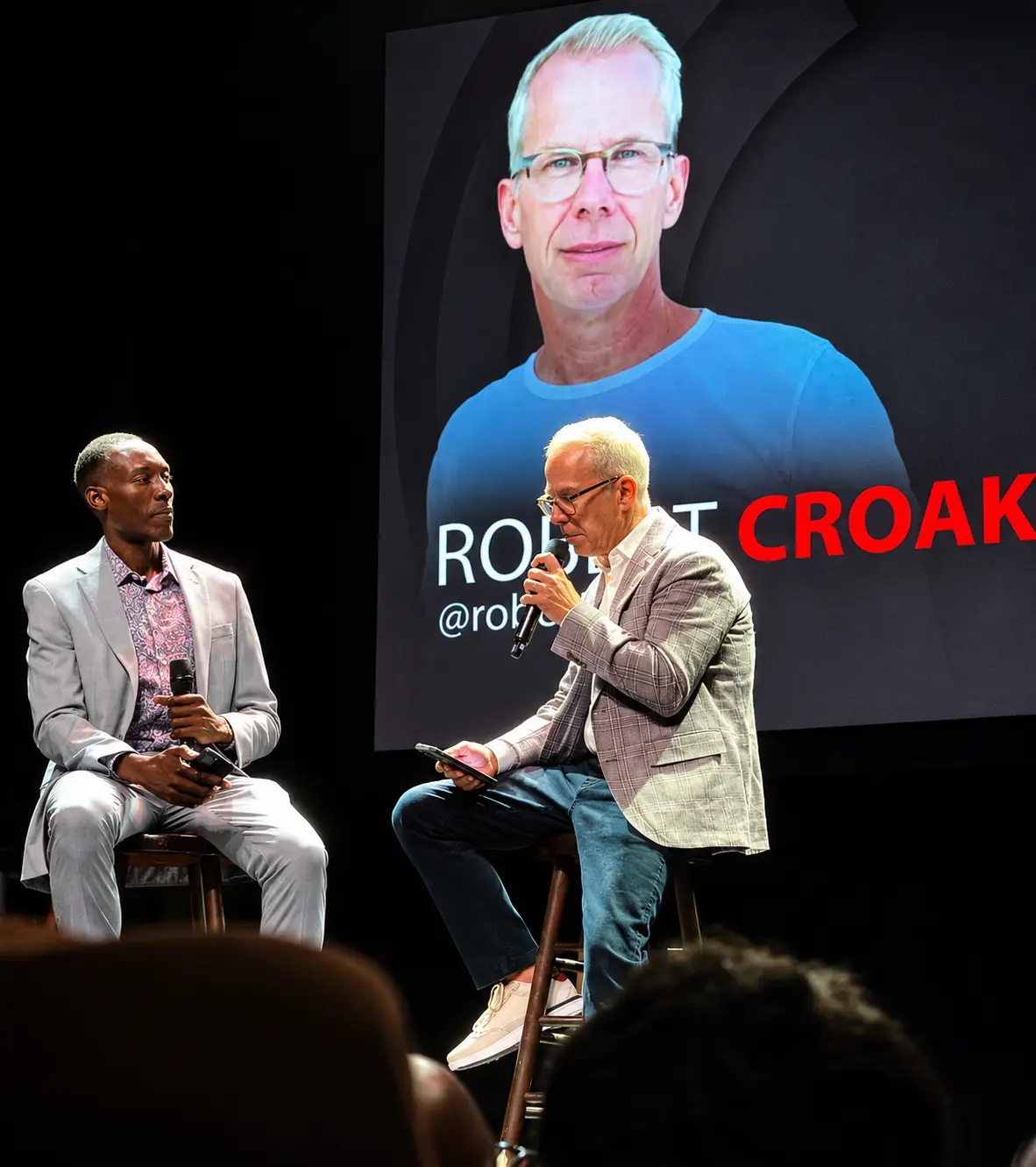 Robert Croak in a fireside conversation on stage at a previous event